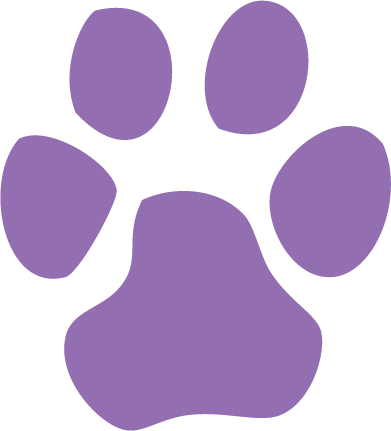 purple paw print